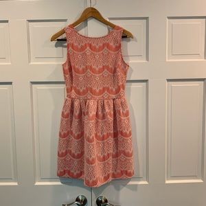 NWT Elegant Orange and White Lace dress